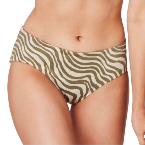 ANDIE Stripe Low Rise Bottom Women Sz L Olive Feminine Animal Resort Cottage NWT - Picture 11 of 12